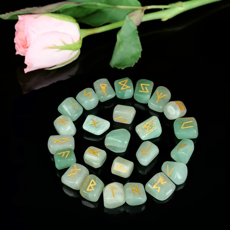 Olivenorma Rune Alphabet Carved Graphic Stone Balance Gemstone Decoration - image 2