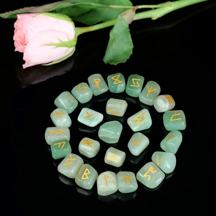 Olivenorma Rune Alphabet Carved Graphic Stone Balance Gemstone Decoration - image 2