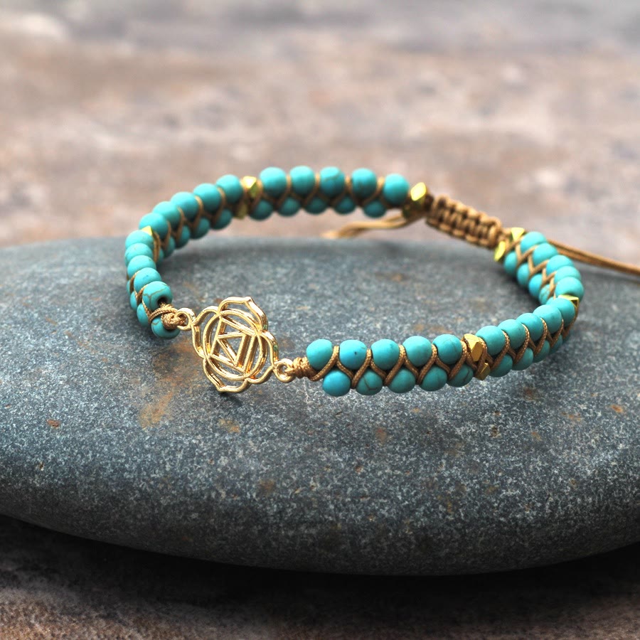 Olivenorma Turquoise White Turquoise Double Braided Wrap Bracelet - image 4