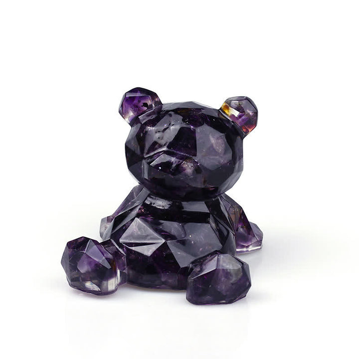 Olivenorma Crystal Mirror Bear Gemstone Decoration - Amethyst - image 12