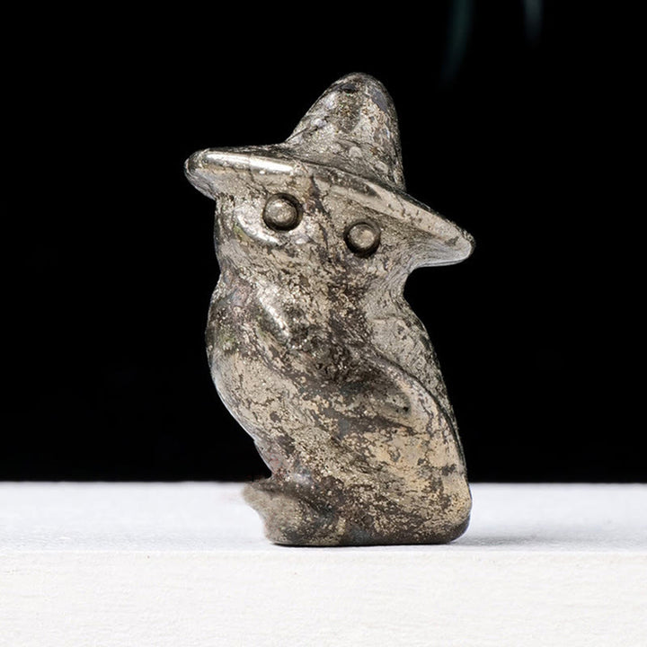 Olivenorma Halloween Crystal Owl Carving Gemstone Decoration - Copper Pyrites - image 18