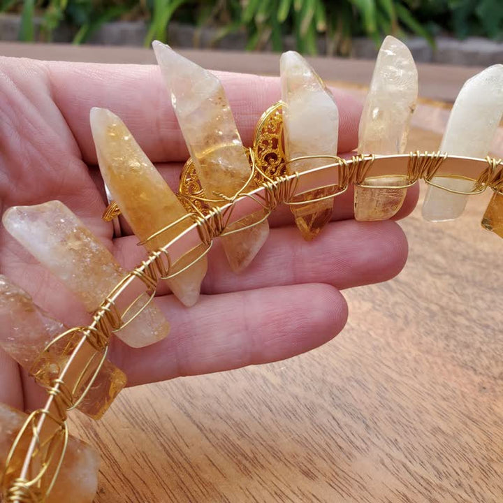 Olivenorma Citrine Crown with Gold Moon Phase Crystal Crown - image 7