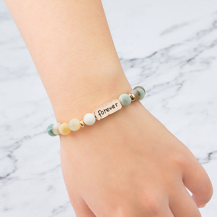 Olivenorma Natural Gemstone Best Friend Forever 3 Piece Engraving Bracelet Set - image 22
