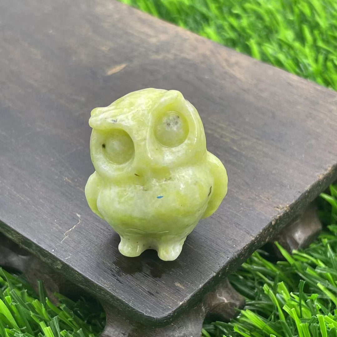 Olivenorma 3.5cm Natural Crystal Owl Ornament Gemstone Decoration - image 1