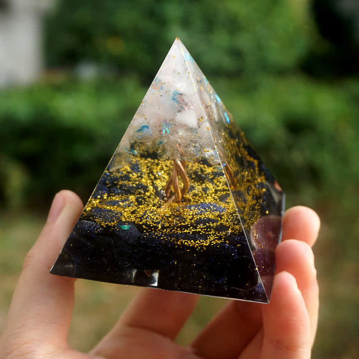 Olivenorma Rose Quartz Blue Sandstone Tree Of Life Orgone Pyramid - image 2