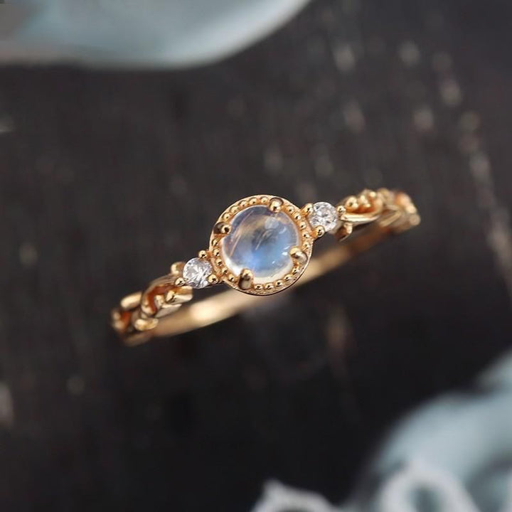 Olivenorma Natural Moonstone Zircon Delicate Ring - Moonstone - image 0