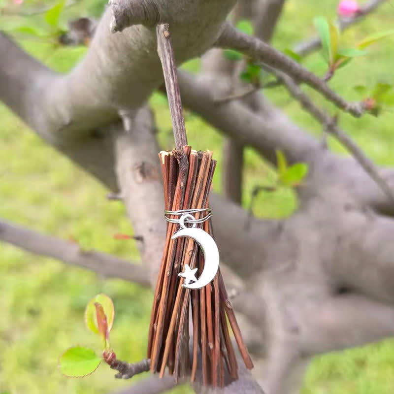 Olivenorma Handmade Mini Crystal Turtle Broom Ornament - Branch & Moon & Star - image 19
