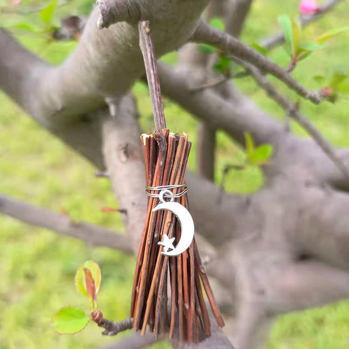 Olivenorma Handmade Mini Crystal Turtle Broom Ornament - Branch & Moon & Star - image 19