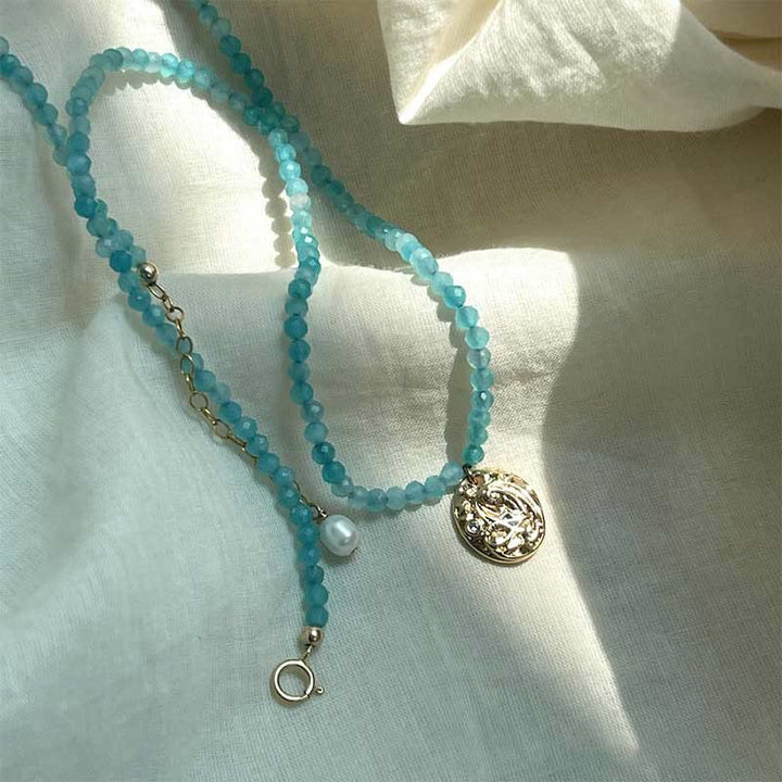 Olivenorma Natural Crystal Metal Plate Pendant Necklace - image 38