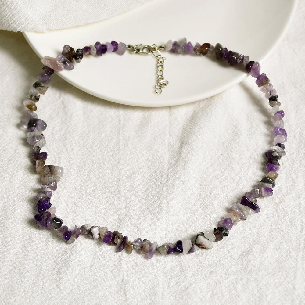 Olivenorma Irregular Shaped Polished Crystal Stone Necklace - image 17