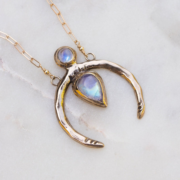 Olivenorma Gold Crescent Moonstone Necklace - Moonstone - image 0