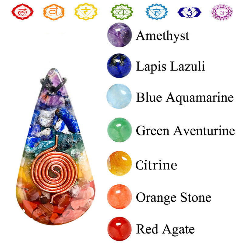 Olivenorma Chakra Rainbow Healing Orgone Necklace - image 7