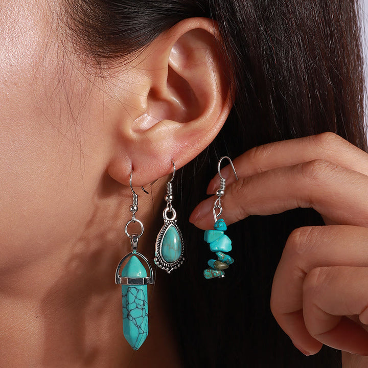 Olivenorma Turquoise Earrings Multi-layered Necklace Set - image 8