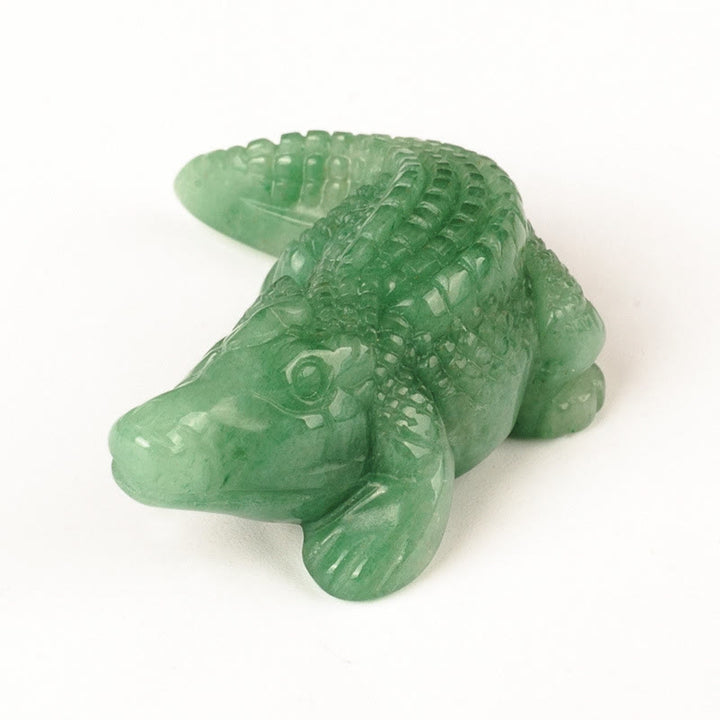 Olivenorma 2'' Crystal Carved Crocodile Figurine Gemstone Decoration - Green Aventurine - image 3