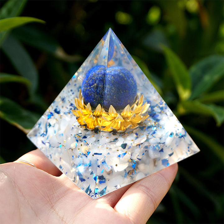 Olivenorma The Calm Power Lapis Lazuli & Blue Chalcedony Orgone Pyramid - image 4