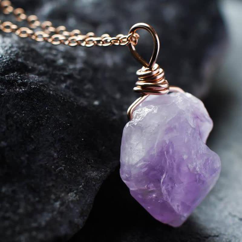 Olivenorma Delicate Amethyst Natural Crystal Necklace - Gold - image 0