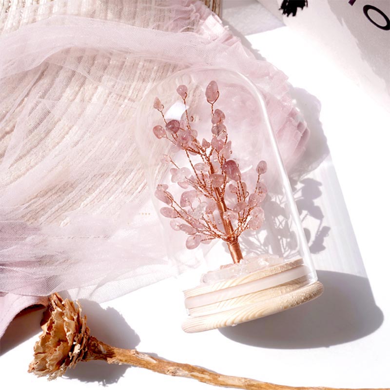 Olivenorma Christmas Tree Crystal Stone Night Light Decoration - Strawberry Quartz - image 13