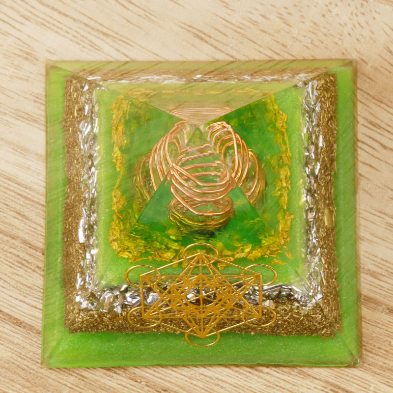 Olivenorma Green Life Metatron's Cube Orgone Pyramid - image 4