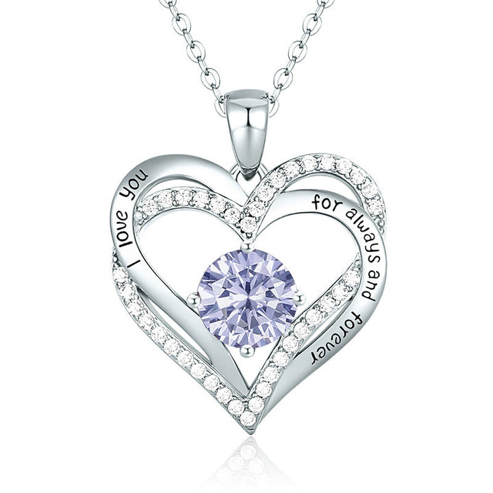 Olivenorma "I love you for always and forever" - Birtshtone Heart Necklace - Silver - June - image 20