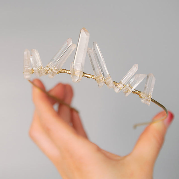 Olivenorma Clear Crystal Minimal Fairy Crystal Crown - image 8