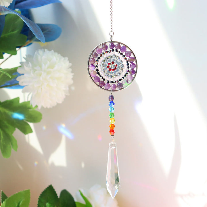 Olivenorma Crystal Suncatchers Handmade Chakra Wind Chime - Amethyst - image 1
