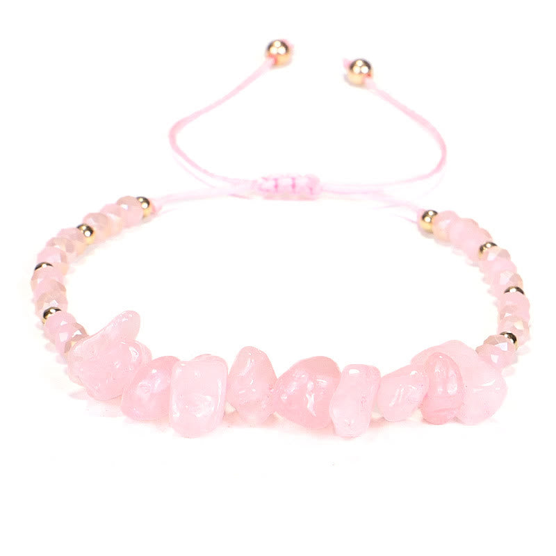 Olivenorma Bohemian Crystal Gravel String Bracelet - Rose Quartz - image 19