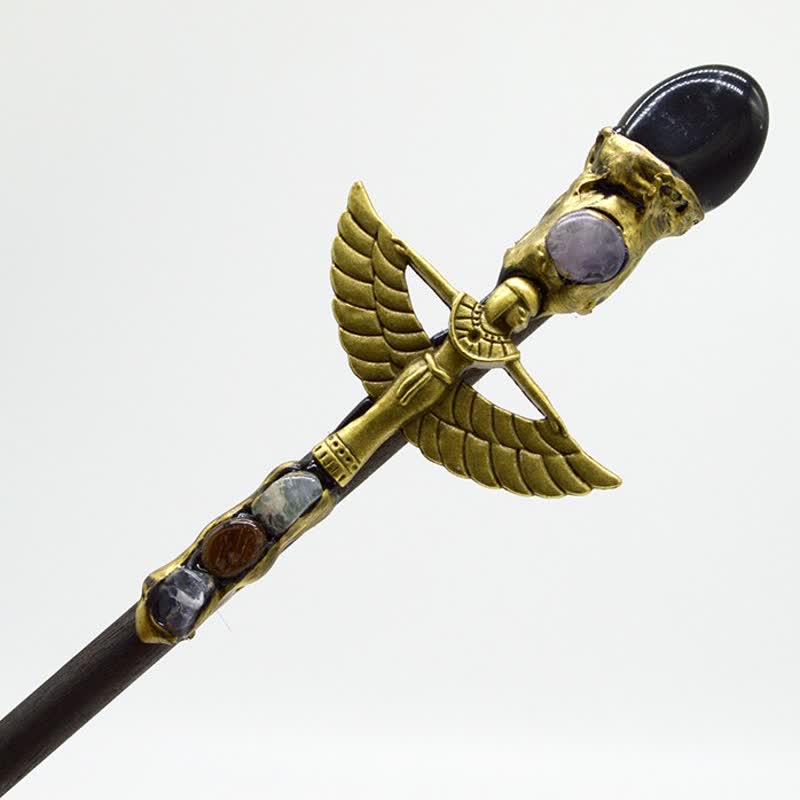 Olivenorma Witch Angel Natural Crystal Wands - Obsidian - Gold - image 11