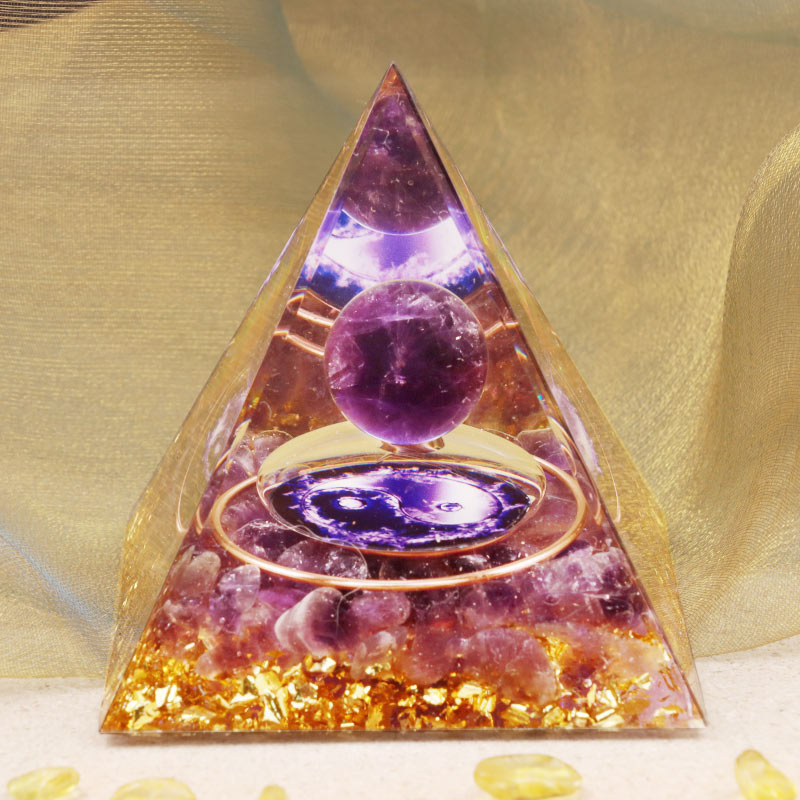 Olivenorma Amethyst Healing Orgone Pyramid - 10*10cm - YES PLEASE $8 - image 0