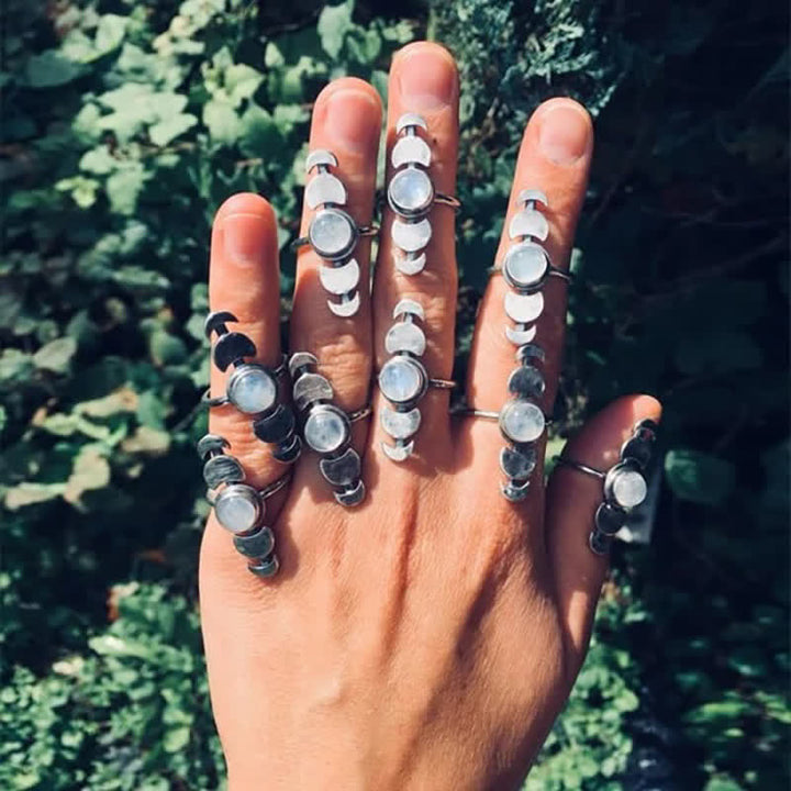 Olivenorma Crescent Moonstone Feminine Energy Ring - image 5