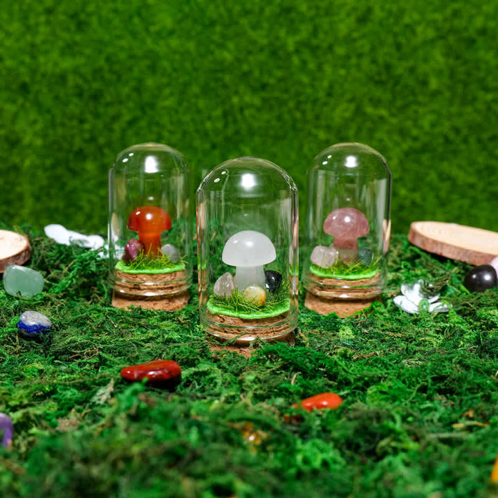 Olivenorma Glass Cover Natural Crystal Mushroom Decoration - image 6