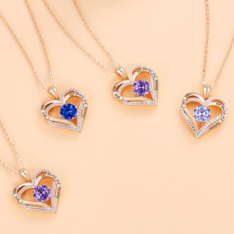 Olivenorma "I Love You Always and Forever" – Forever Love Birthstone Heart Necklace - image 44