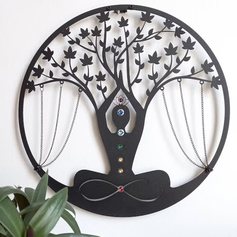 Olivenorma Tree of Life Lotus Chakra Metal Wall Decor - Tree of Life - image 0