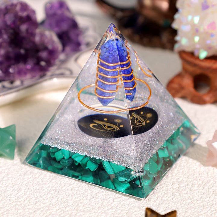 Olivenorma Lapis Lazuli Malachite Eye Of Horus Orgone Pyramid - image 2
