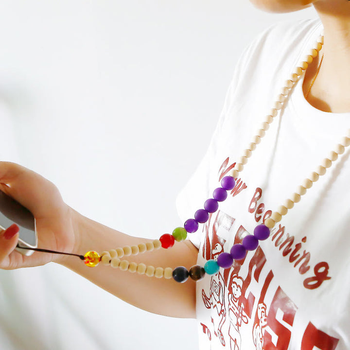 Olivenorma Natural Crystal String Handmade Wooden Beads Phone Strap - image 12