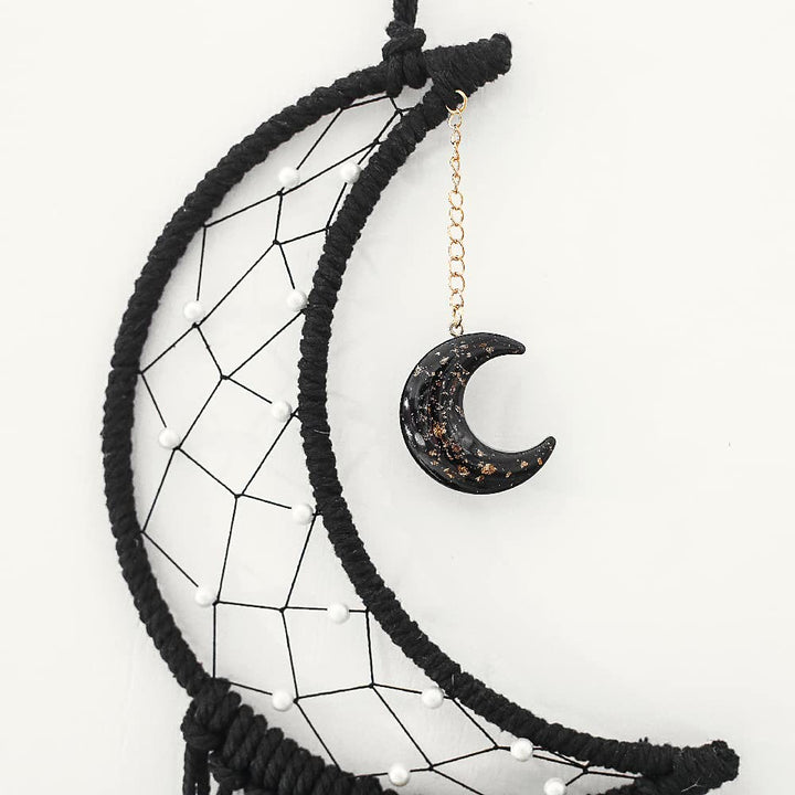 Olivenorma Black Onyx Moon Macrame Tassel Dream Catcher - image 4