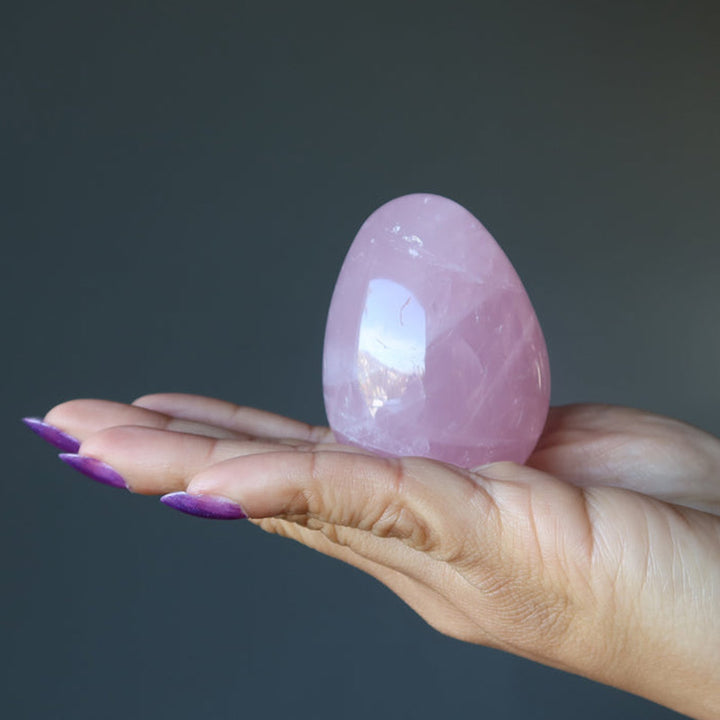 Easter Rose Quartz Dancing Star Crystal Egg - image 7