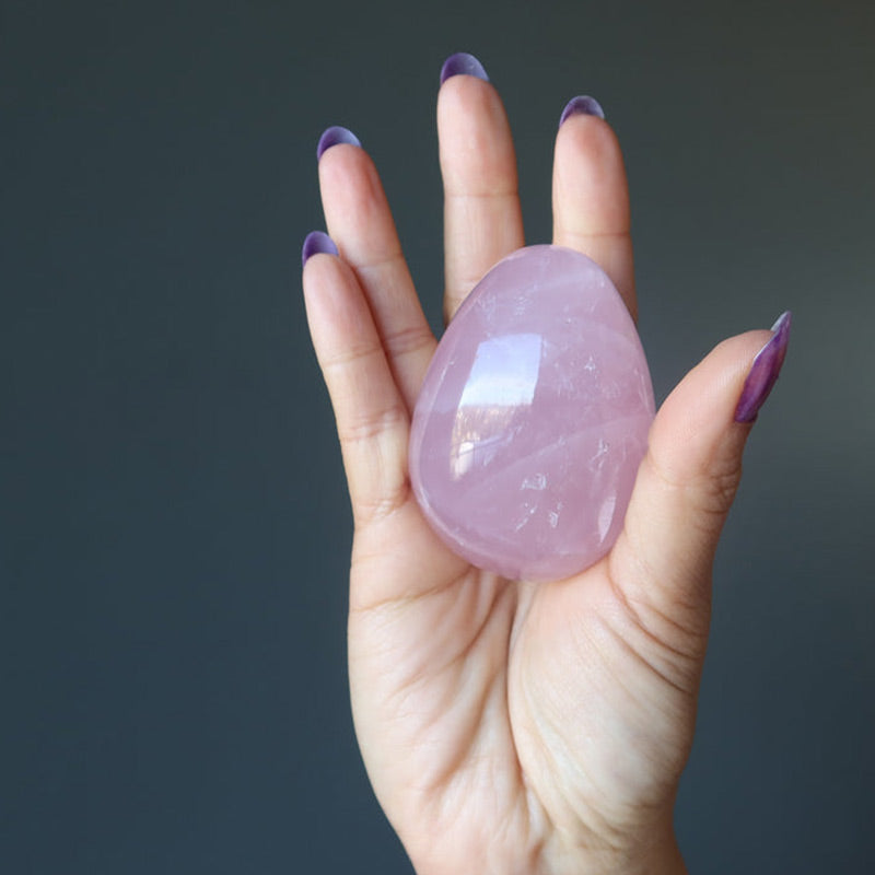 Easter Rose Quartz Dancing Star Crystal Egg - image 6