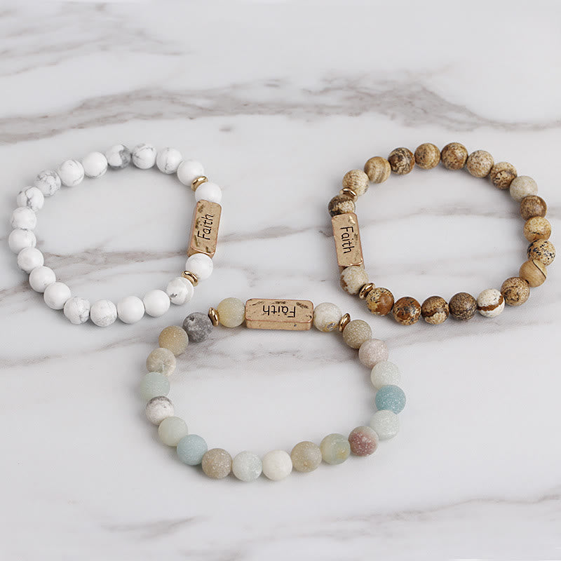 Olivenorma Natural Gemstone Active Faith Engraving Bracelet - image 7