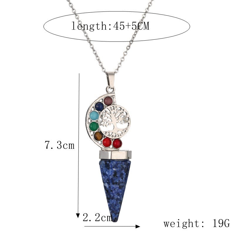 Olivenorma Hexacone Crystal Chakra Tree of Life Pendant Necklace - image 18
