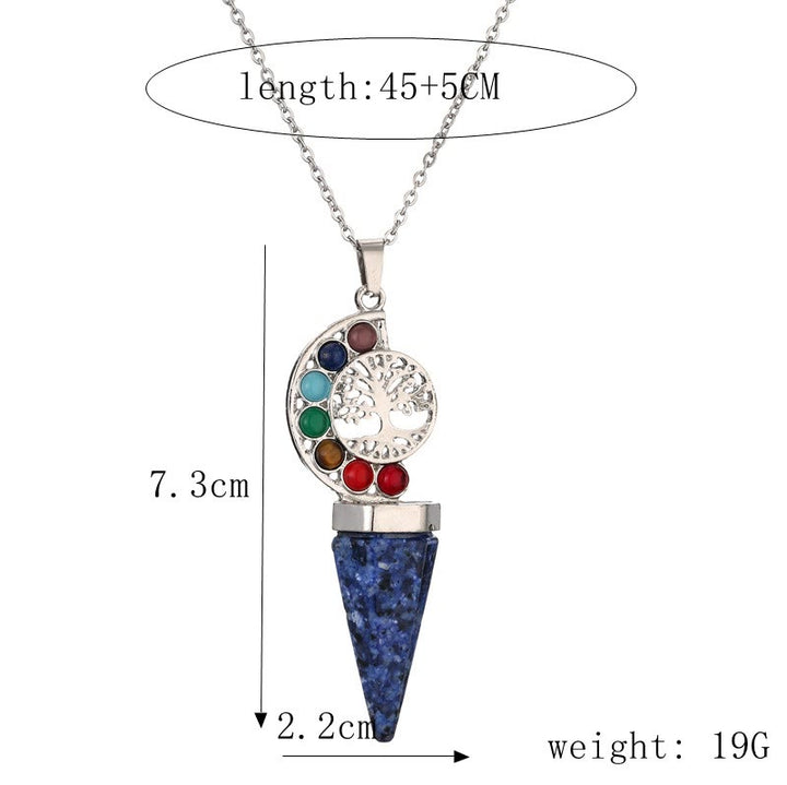 Olivenorma Hexacone Crystal Chakra Tree of Life Pendant Necklace - image 18