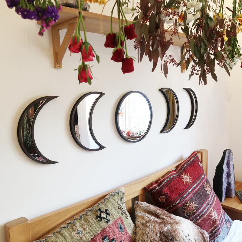 Olivenorma Wooden Plywood Moon Phase Mirrors Wall Decor - image 4