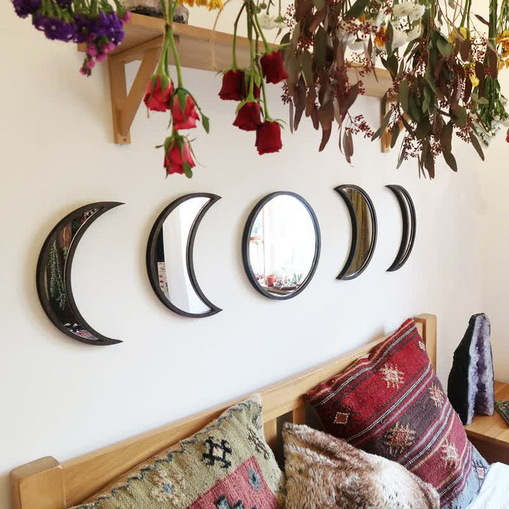 Olivenorma Wooden Plywood Moon Phase Mirrors Wall Decor - image 4