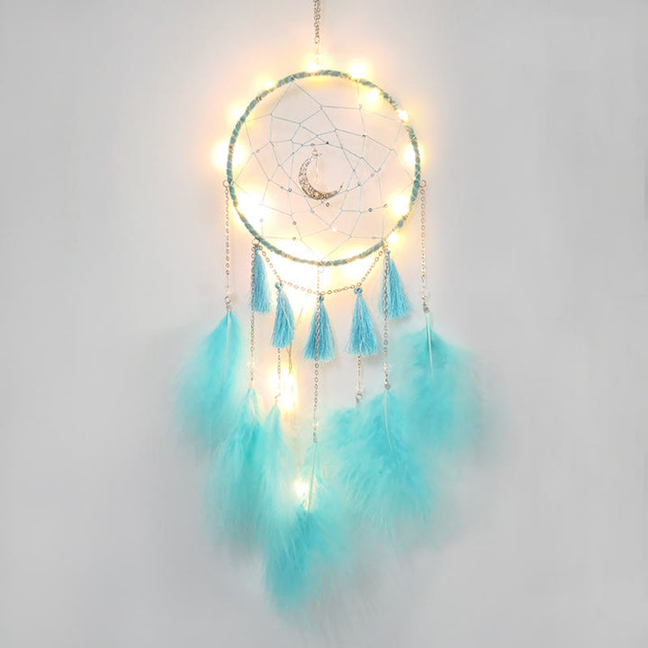 Olivenorma Fairy White Feather Moon Pendant Dream Catcher - image 7