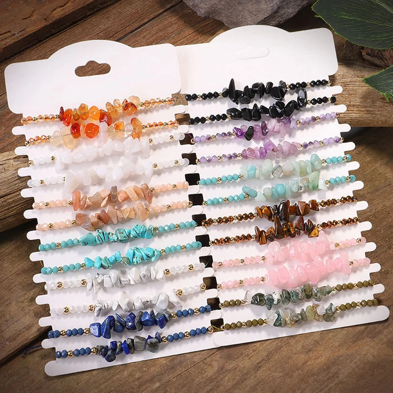 Olivenorma Bohemian Crystal Gravel String Bracelet - image 29