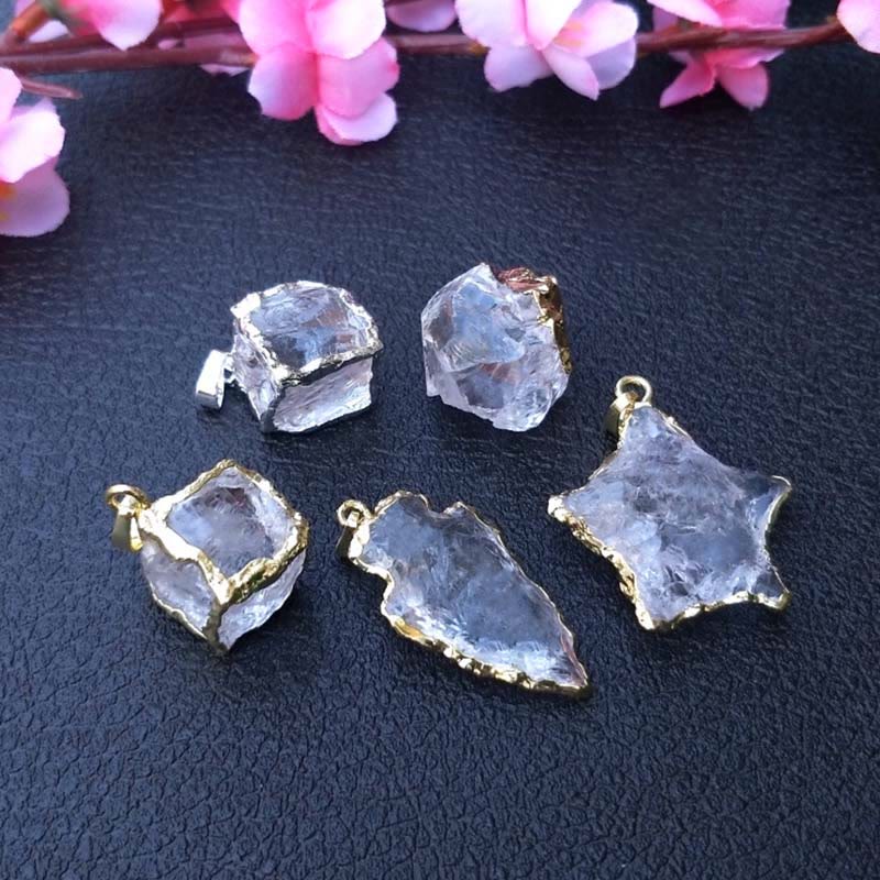 Olivenorma Natural White Crystal Square Star Bound Pendant - image 8