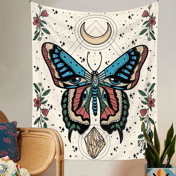 Olivenorma Moth Butterfly Black White Tapestry - image 1