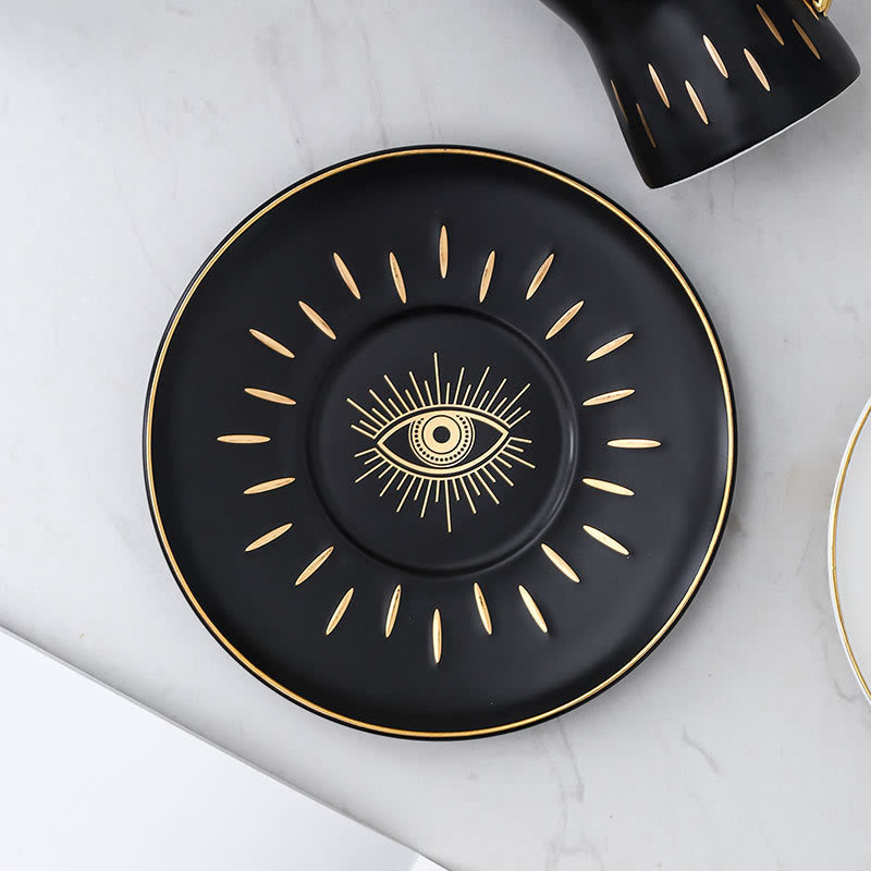 Olivenorma Evil Eye Ceramic Jewelry Storage Tray Coaster - Evil Eye&Black - image 1