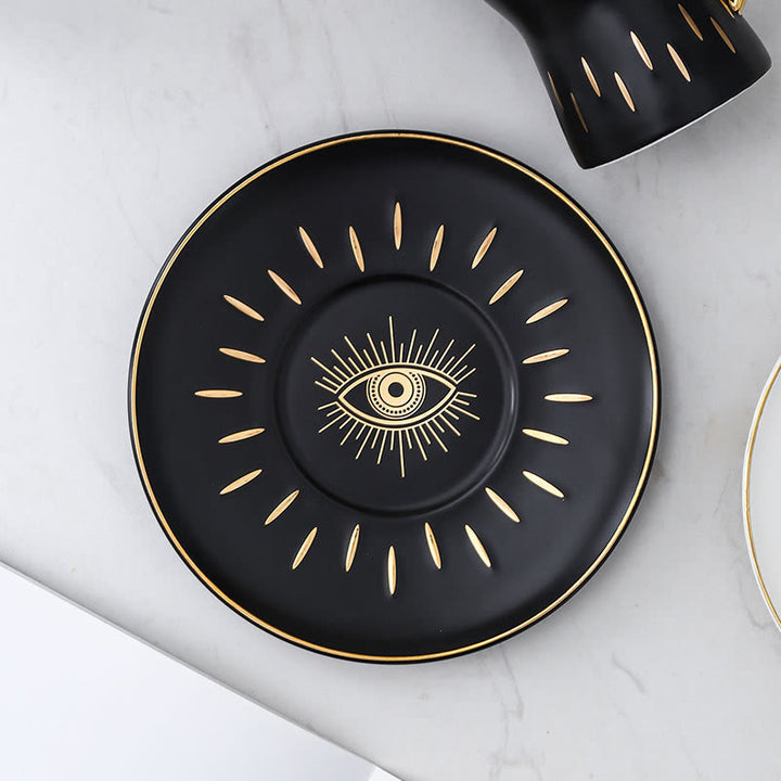 Olivenorma Evil Eye Ceramic Jewelry Storage Tray Coaster - Evil Eye&Black - image 1