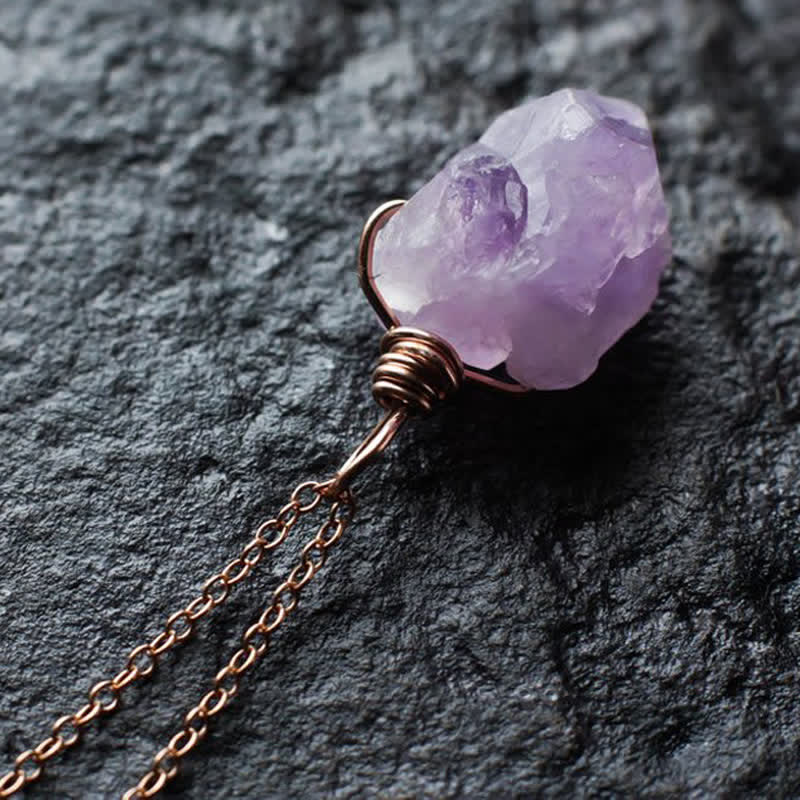Olivenorma Delicate Amethyst Natural Crystal Necklace - image 3