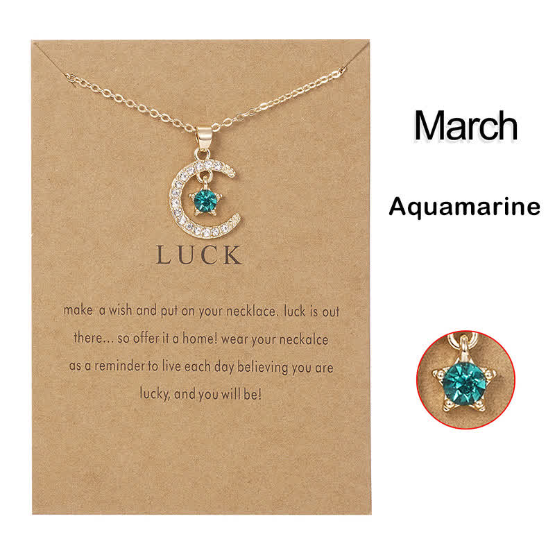 Olivenorma Month Birthstone Star Creative Necklace - March-Aquamarine - image 3